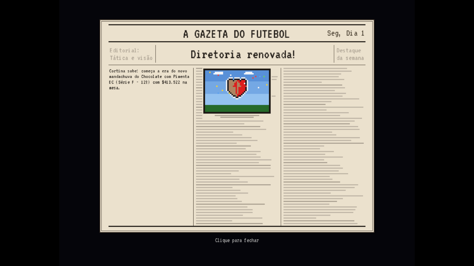 Jornal com a manchete Diretoria renovada